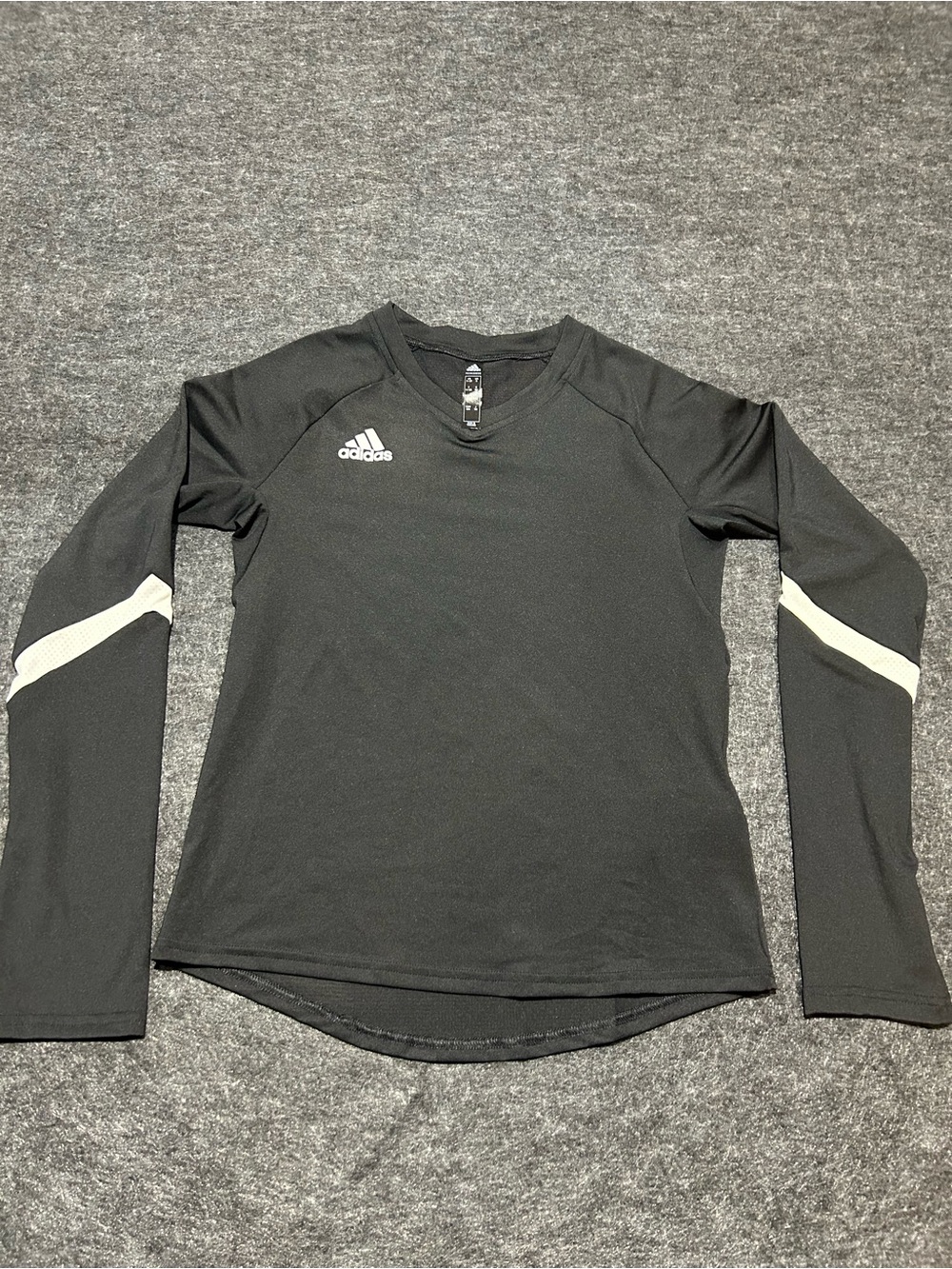 Adidas Youth Black Long-Sleeve Performance Shirt